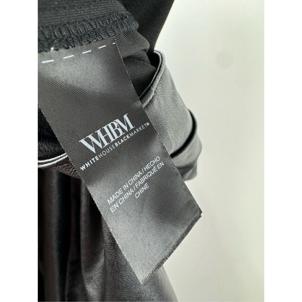 White House Black Market Women's Faux Leather Tapered Ankle Pants Black Size 6 - Picture 6 of 9